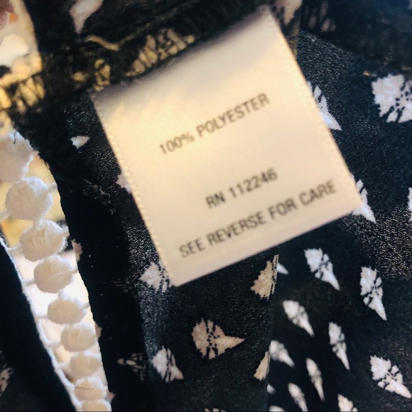 Sami & Jo Black & Cream Boho Peasant Blouse Top - Picture 7 of 8